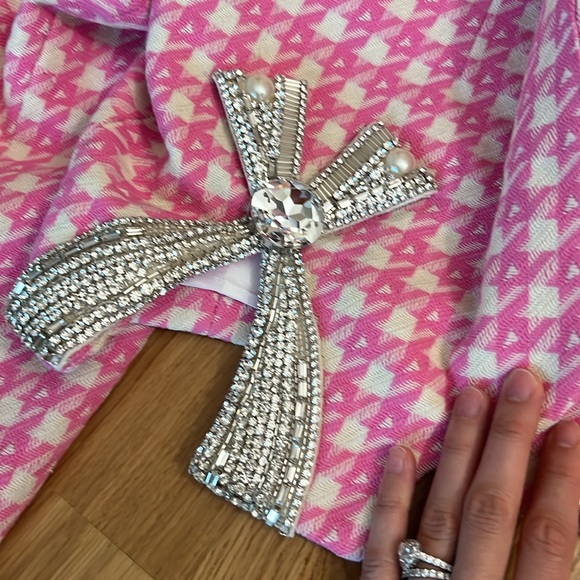 NWT AREA Deco bow slit cropped blazer - Picture 8 of 14